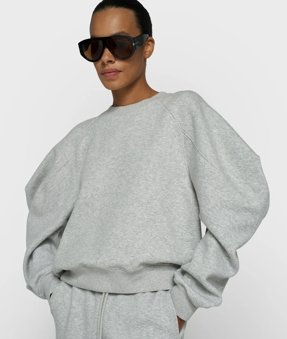 Sweat gris manche Ballon 10 Days