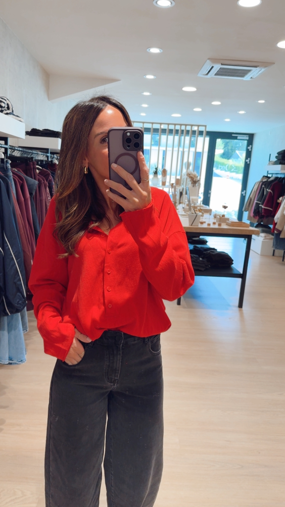 T-shirt manches longues rouge