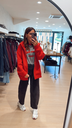 Gilet capuche rouge