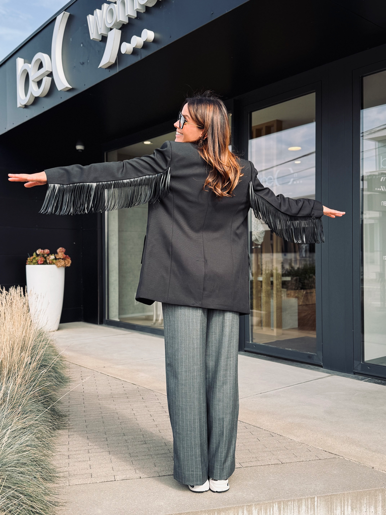 Blazer Fringe noir Haute L'amitié
