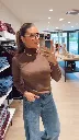 Pull col roulé marron