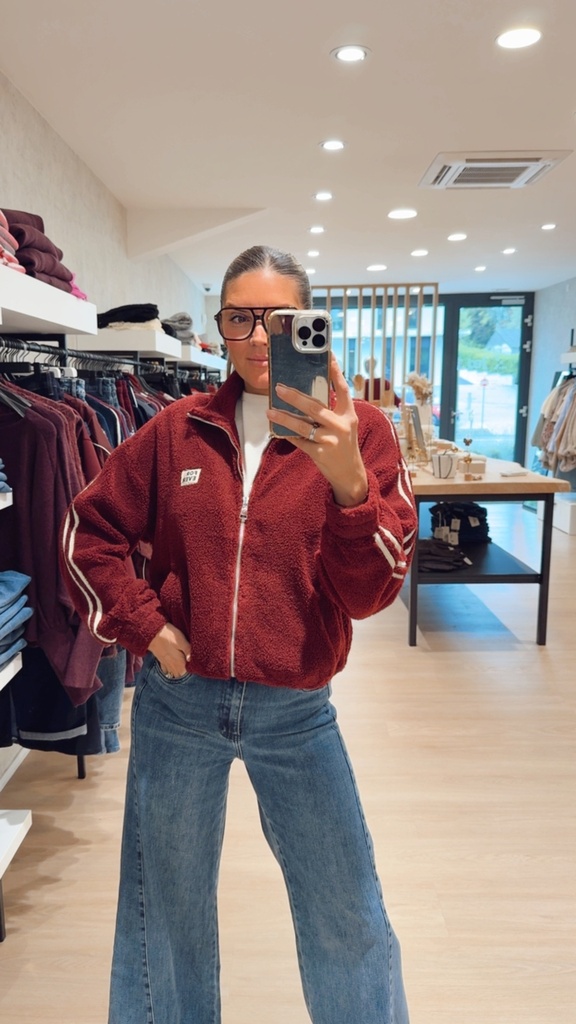 Veste polar bordeaux