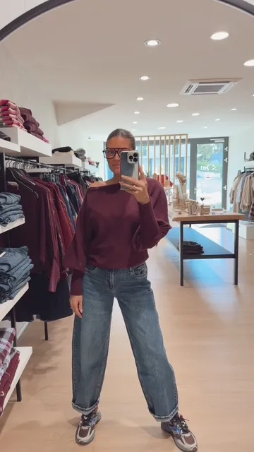 Pull manches ballon bordeaux