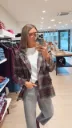 veste à carreaux capuche marron