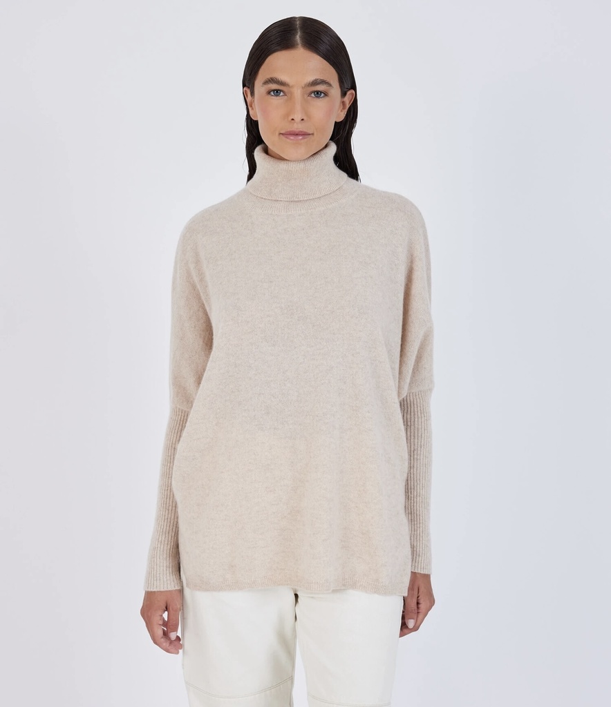 Pull Col roulé Beige Margareth Notshy