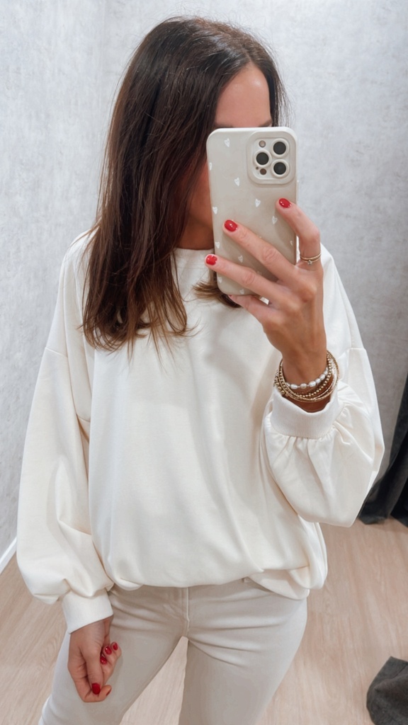 Sweat écru YAS