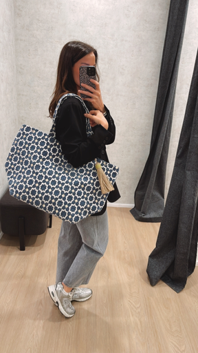 Sac Ibiza bleu jeans /gris 