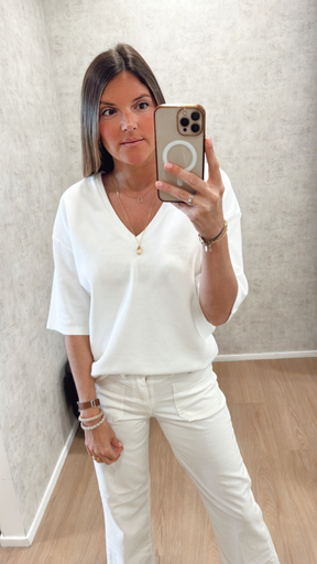 T-shirt V NECK Alix blanc 