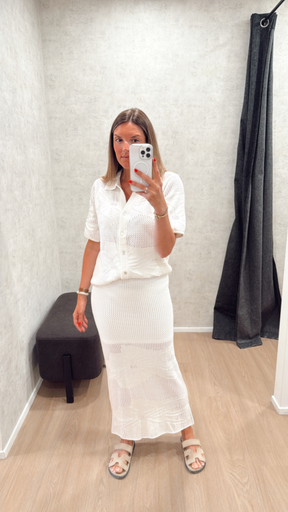 Pull crochet blanc Leveté room 