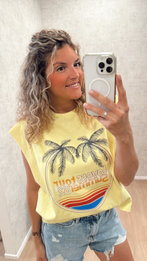 Débardeur oversize yellow Lovers Bay Club