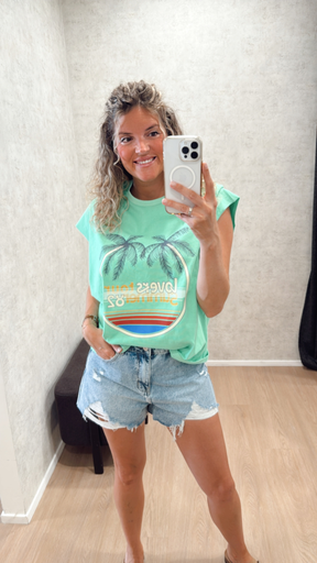 Débardeur oversize green Lovers Bay Club