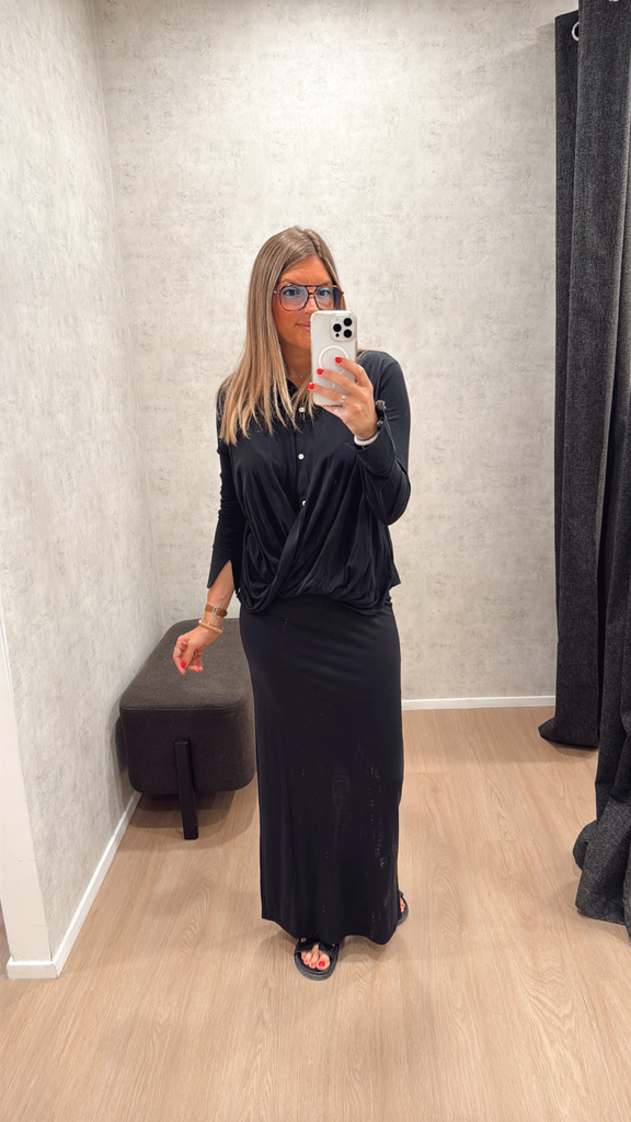 Wrap blouse noir 10 Days 