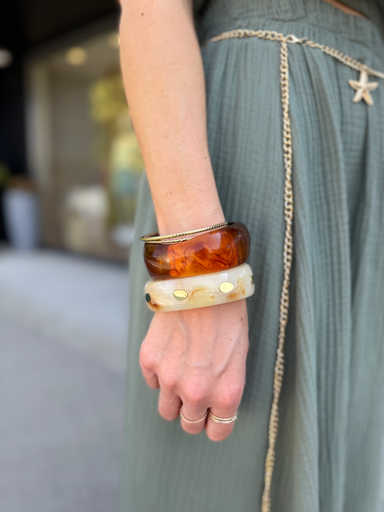 Bracelet beige doré 