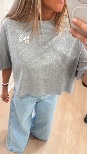 Studded t-shirt alix gris 