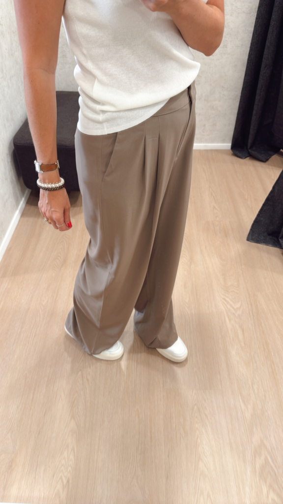 Pantalon fluide taupe foncé Yaya
