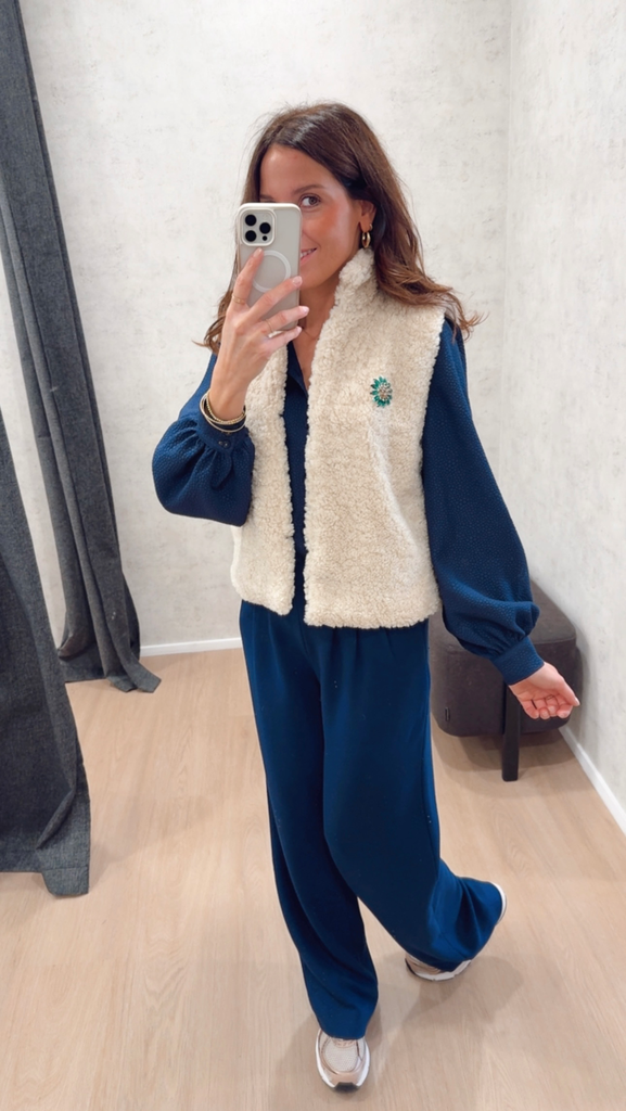 Gilet teddy POM beige