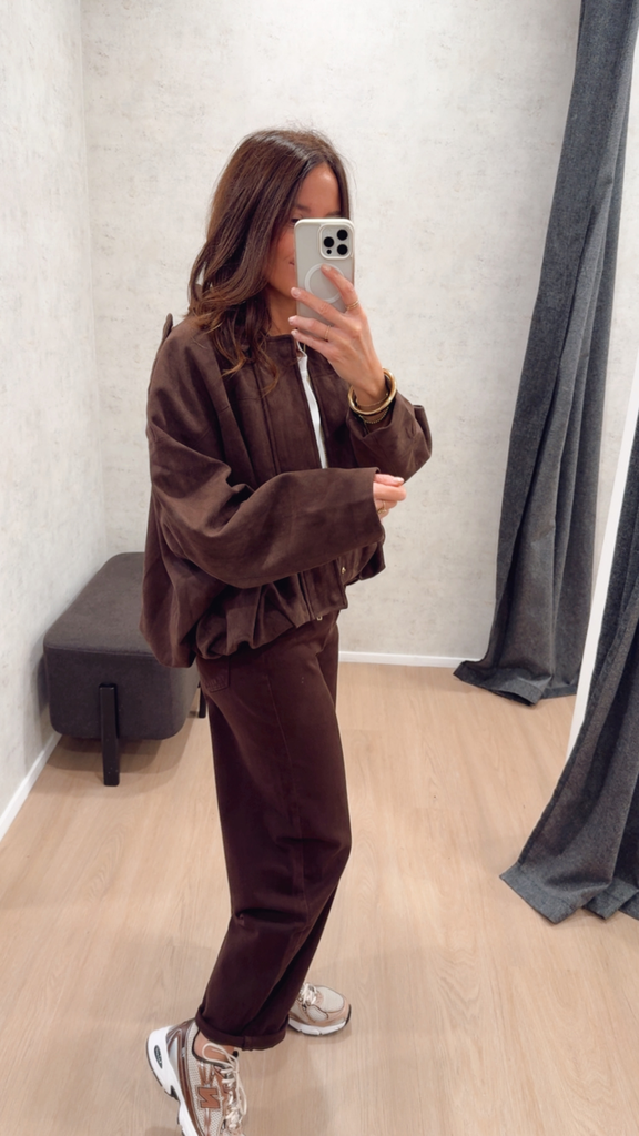 Jeans balloon marron