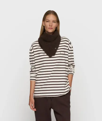 T-shirt ligné chocolat 10 Days