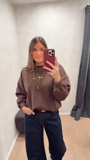 Collier 3 rangs marron