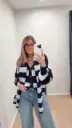 Gilet ligné + écharpe