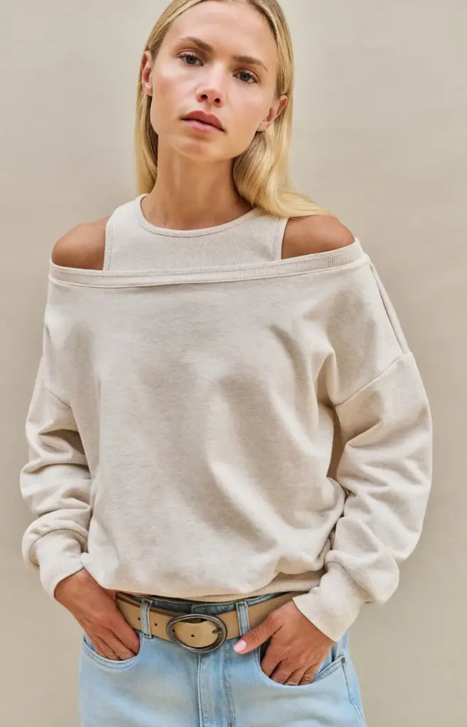 Sweat col bateau + top Yaya