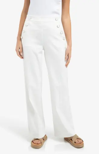 Pantalon écru bouton YAYA