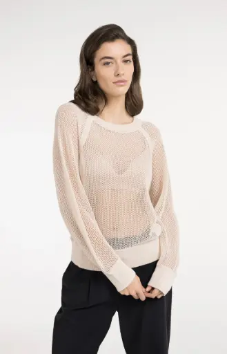 Pull en mailles Beige YAYA