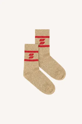 Chaussettes doré/rouge By-Bar